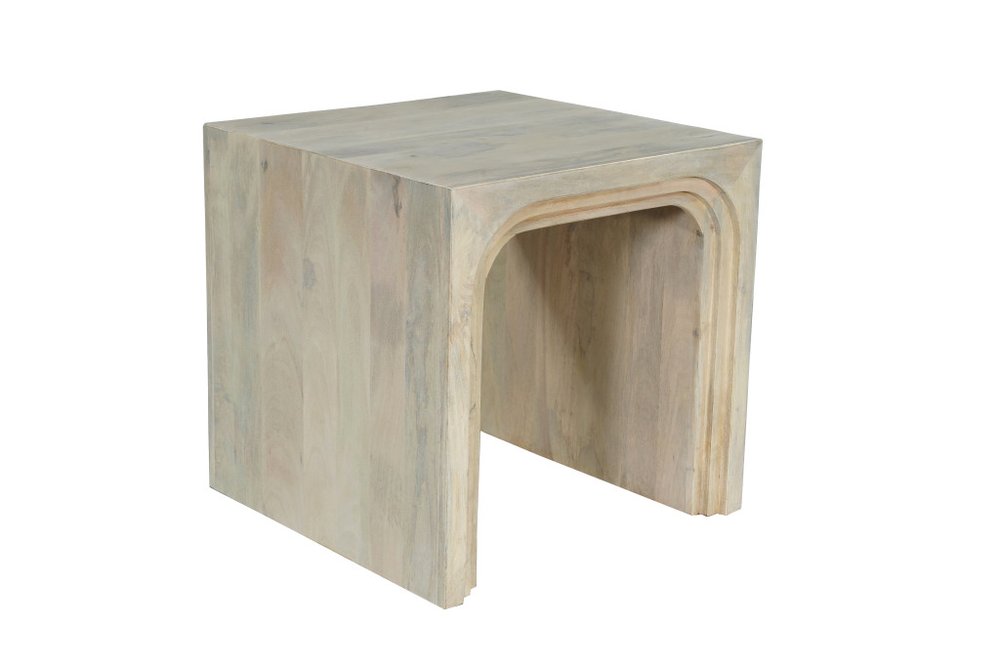 24" Natural Wood Arches End Table