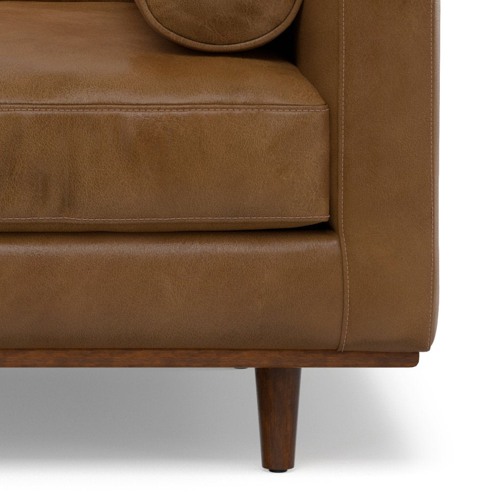 43" Leather Mid-Century Club Chair