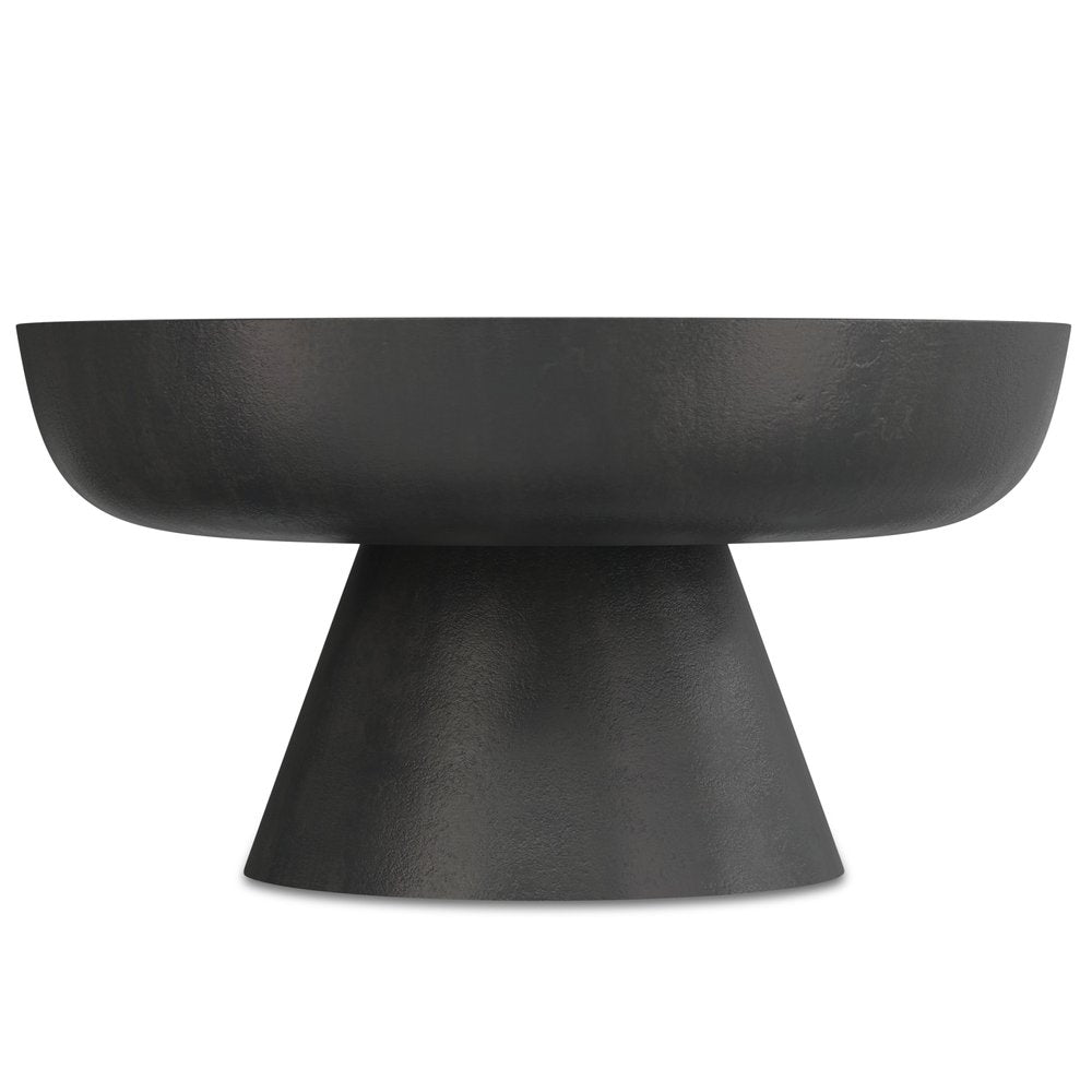 30" Black Aluminum Round Coffee Table