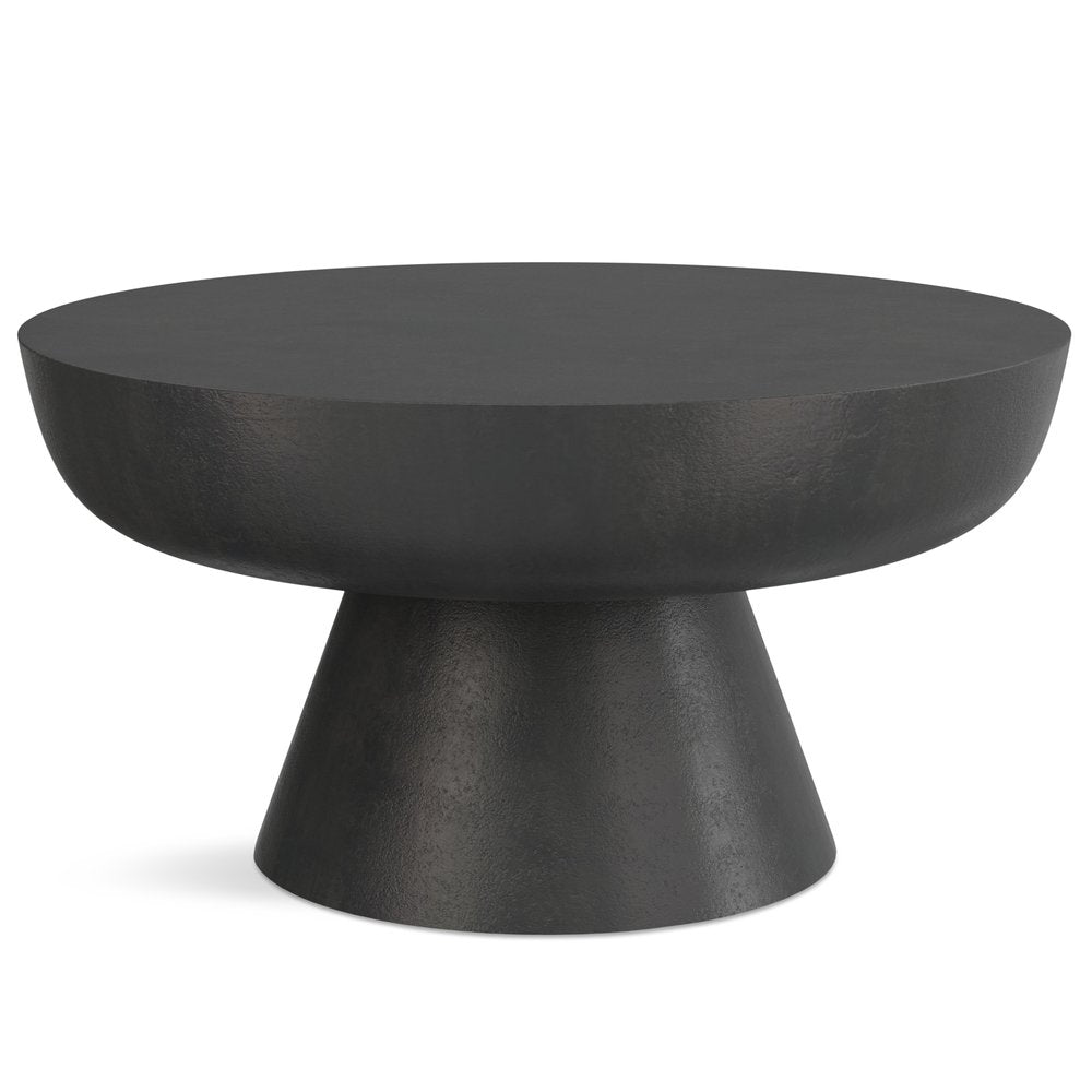 30" Black Aluminum Round Coffee Table
