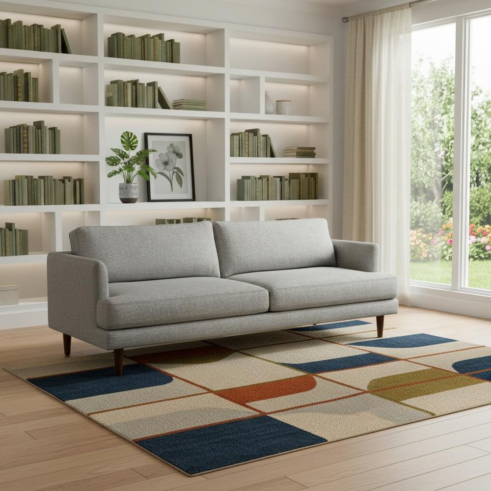 90" Simple Mid-Century Sofa