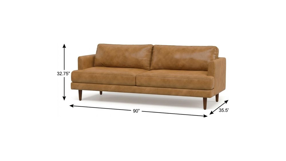 90" Sienna Top Grain Leather Sofa