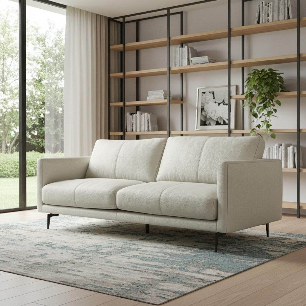 81" Simple Leather Track Arm Sofa