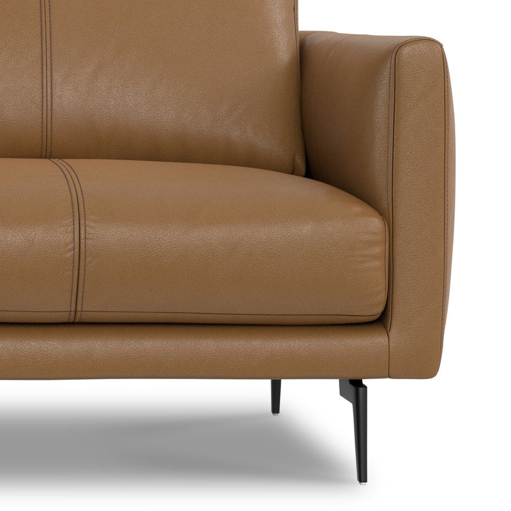 81" Simple Leather Track Arm Sofa