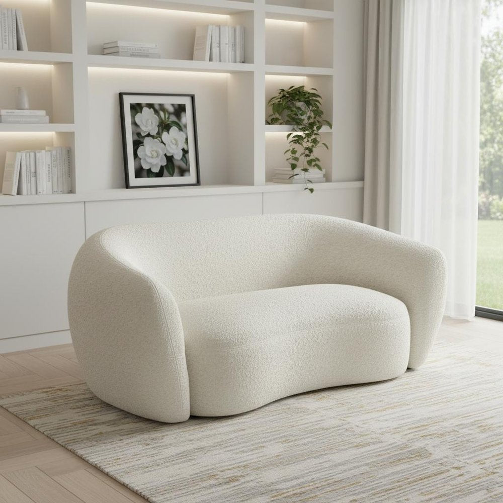 69" Modern Curved Loveseat