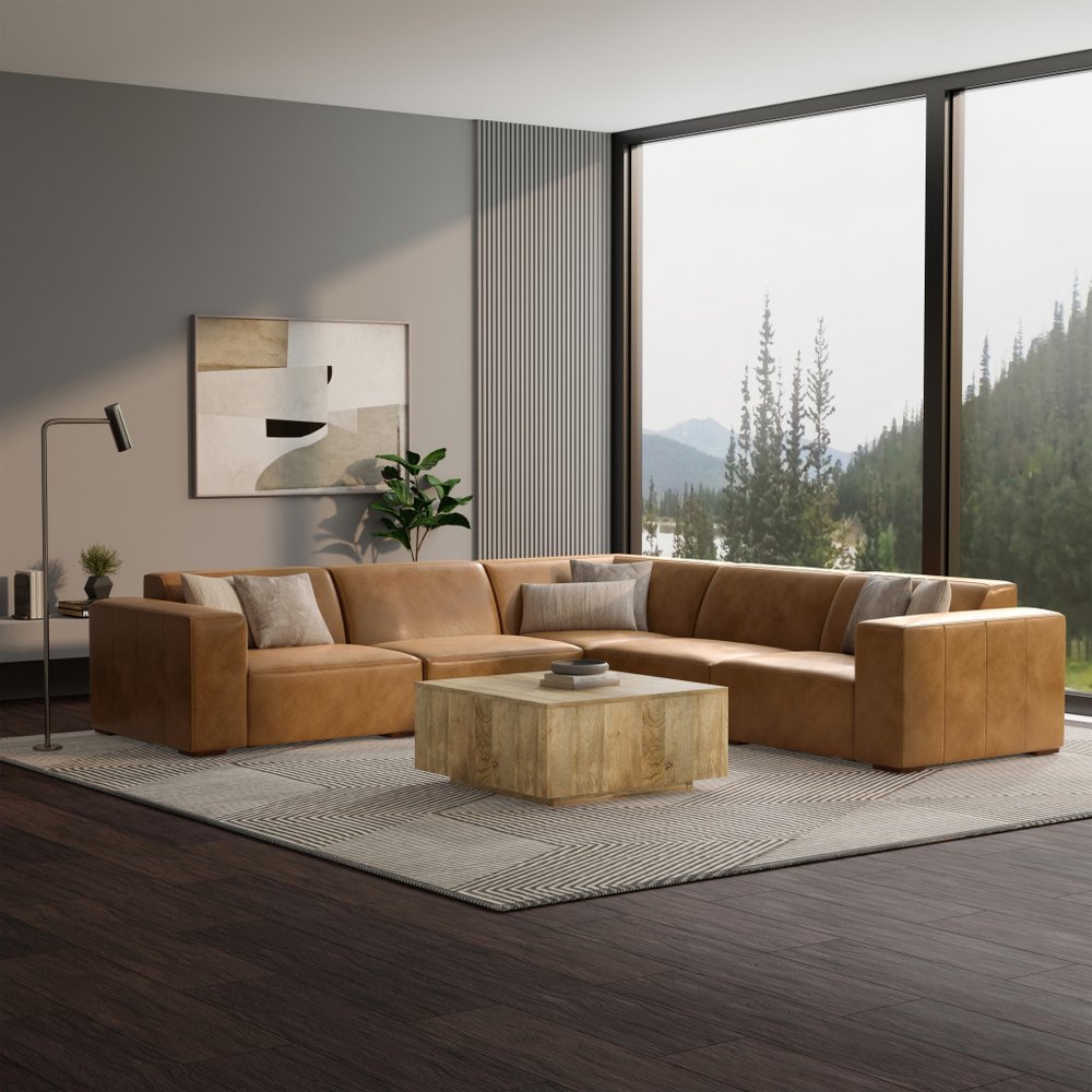 116" Sienna Leather Modular Sofa