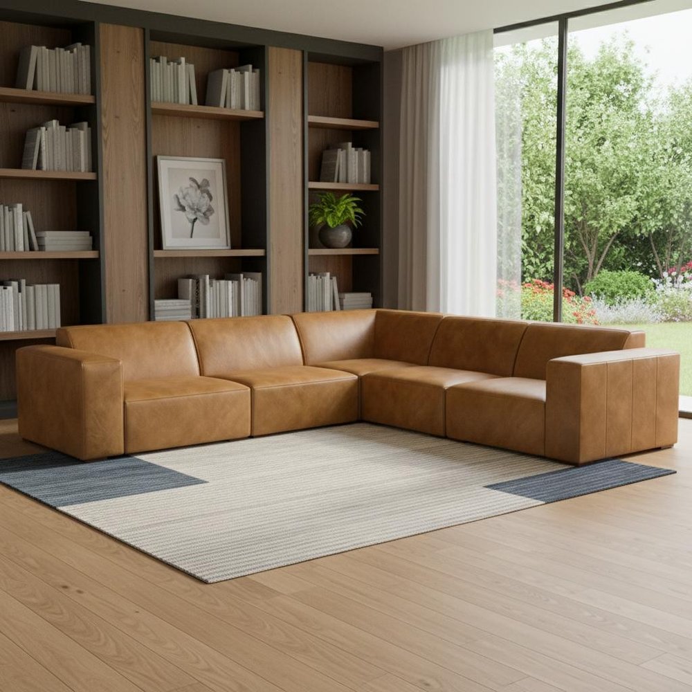 116" Sienna Leather Modular Sofa