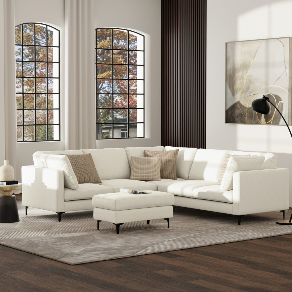 102" Mid-Century Track Arm Corner Sectional