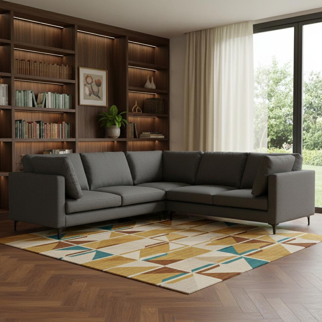 102" Mid-Century Track Arm Corner Sectional