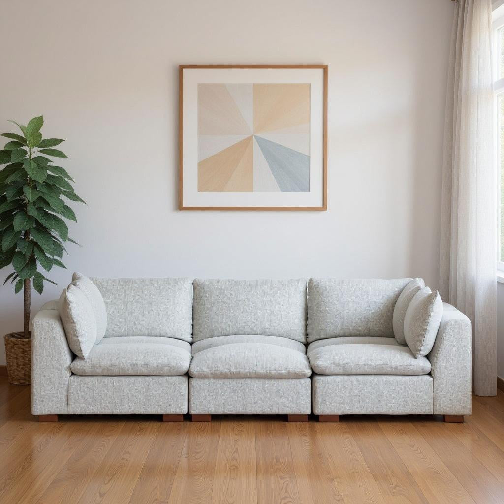124" Gray Full Pit Modular Sofa