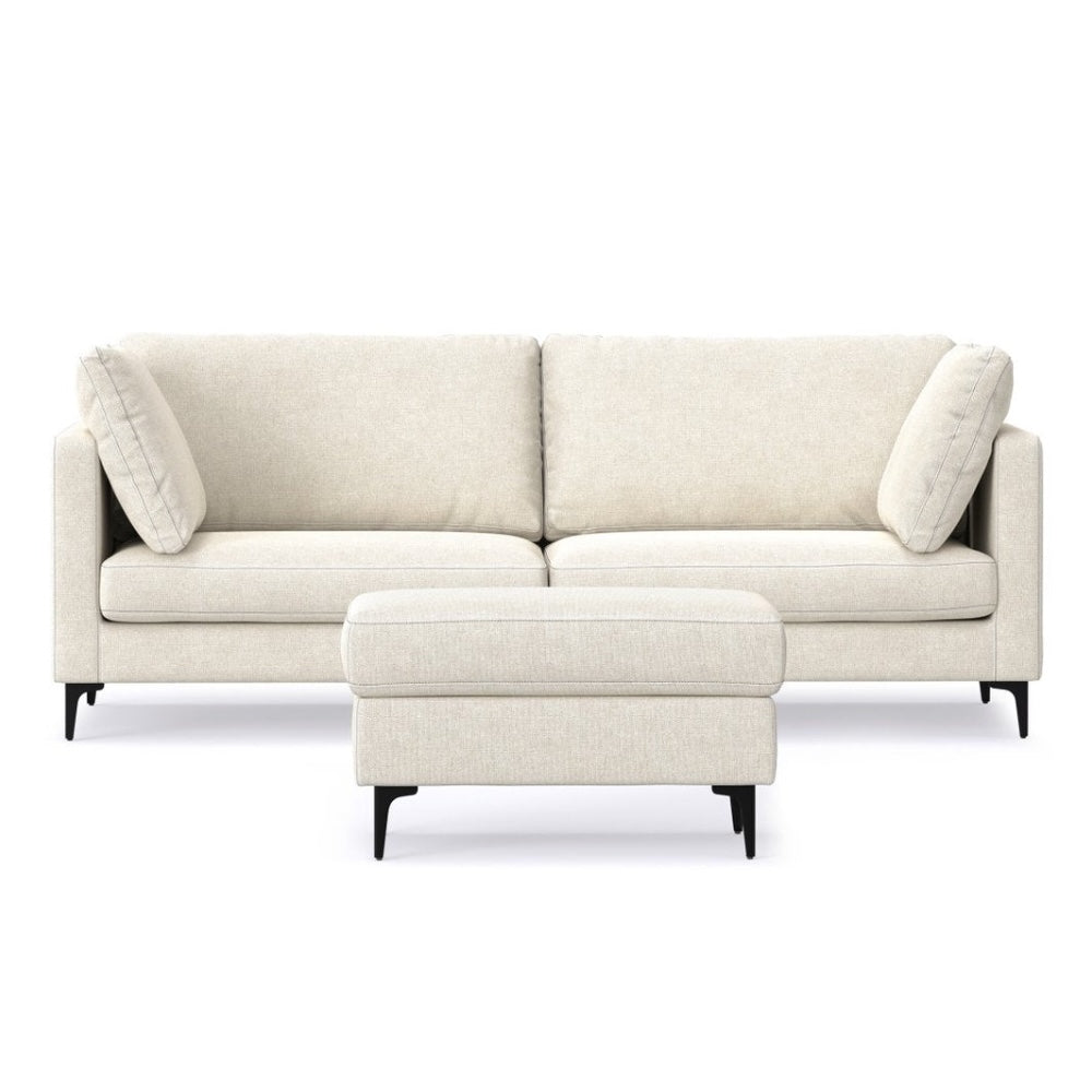 90" Simple Track Arm Sofa with Ottoman