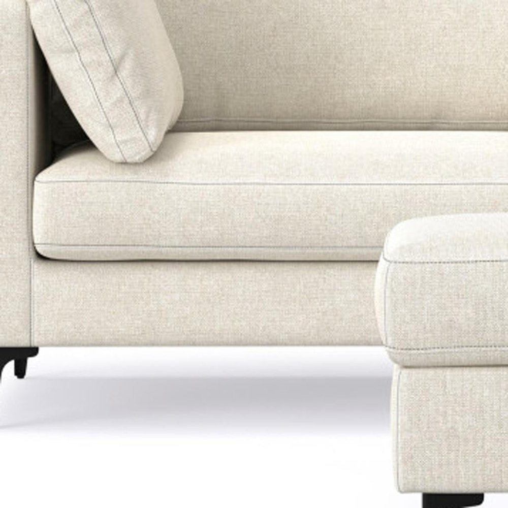90" Contemporary Track Arm Sofa with Ottoman