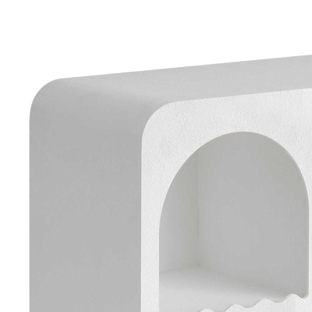 50" White Abstract Modern Console Table