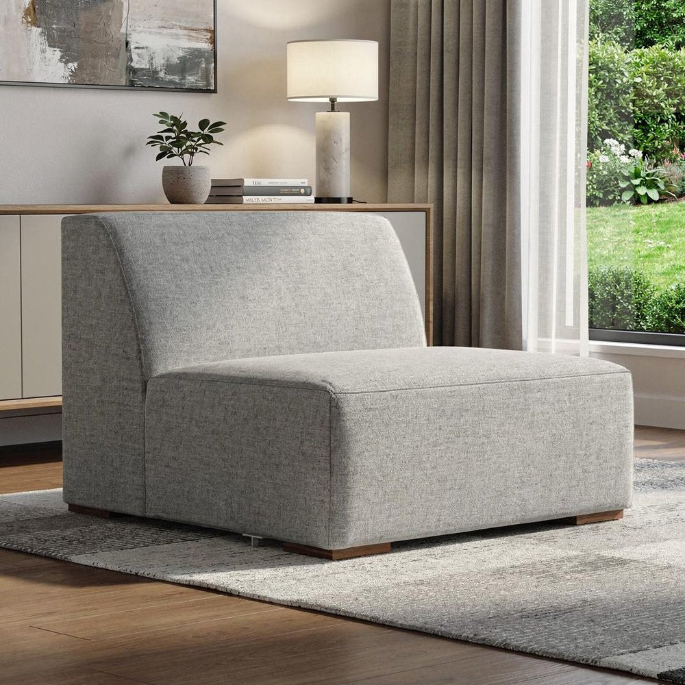 34" Gray Contemporary Slipper Chair