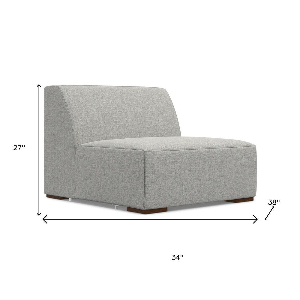 34" Gray Contemporary Slipper Chair
