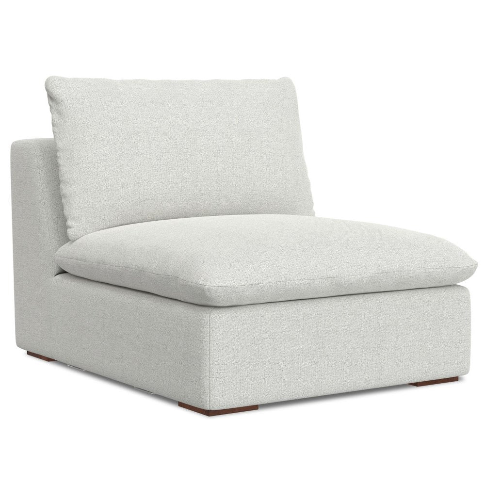 36" Light Gray Pillowback Slipper Chair
