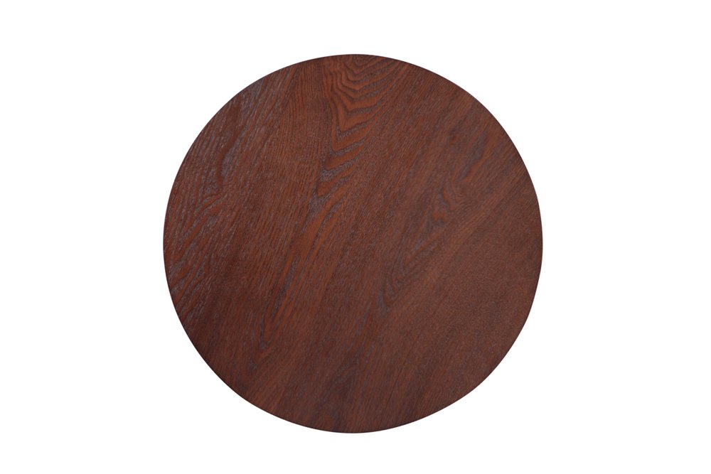 22" Brown Fluted Wood Pedestal End Table
