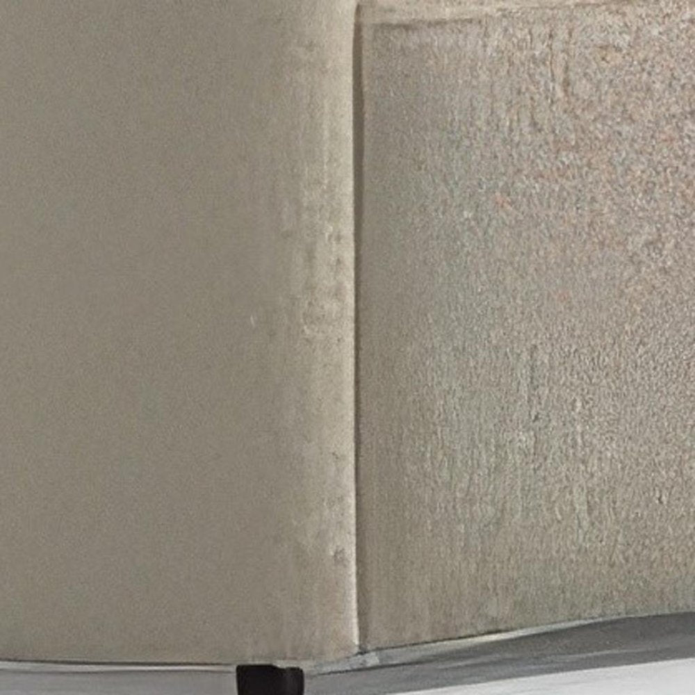 LAF/RAF 134" 2 pc. Ivory Bouclé Curved Sectional with Chaise