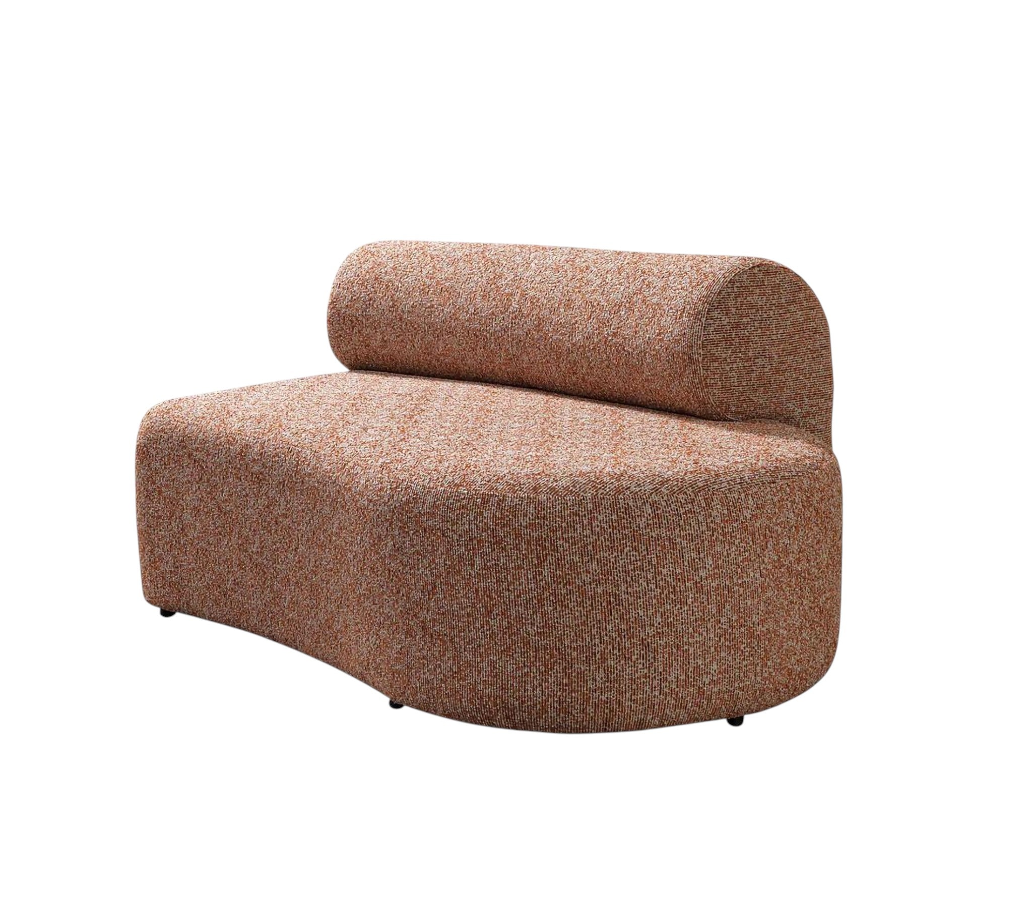145" 3 pc. Bouclé Curved Sectional with Toss Pillows
