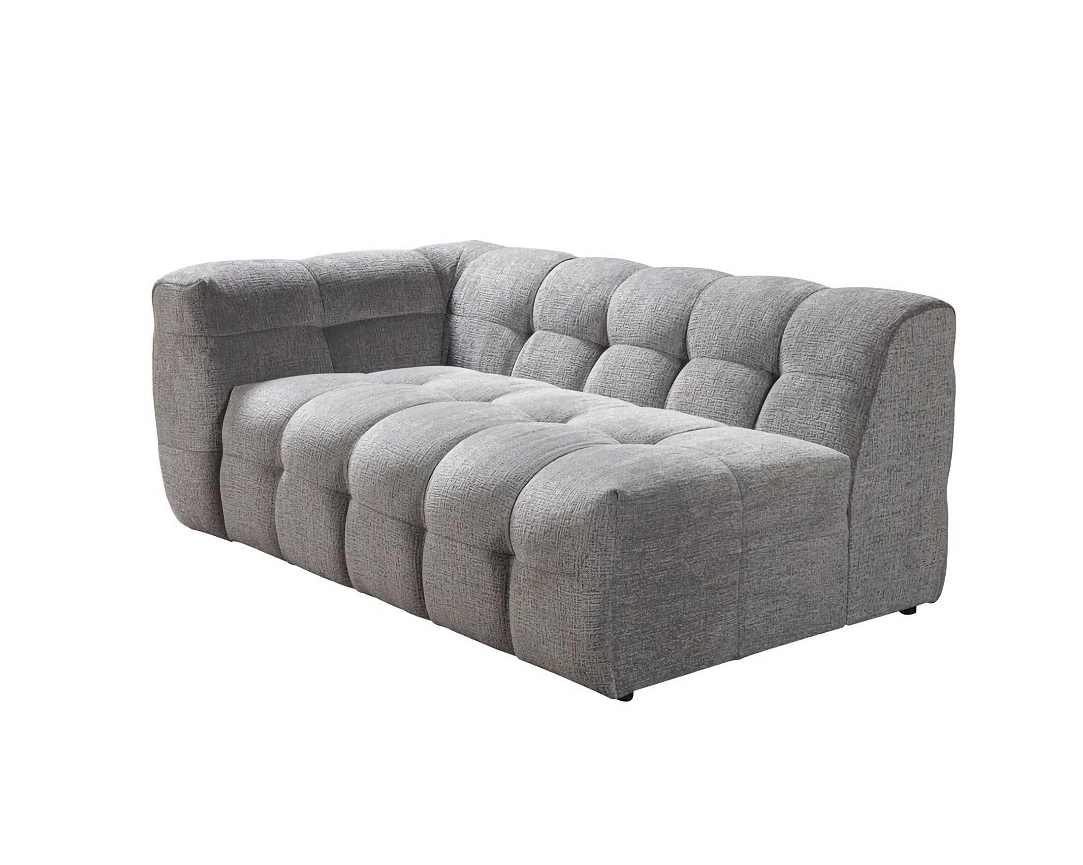 110" 2pc. Tufted Bouclé L-Shaped Sectional with Toss Pillows