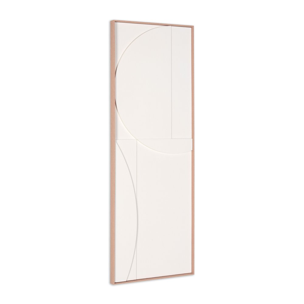 20" x 56" White Carved Modern 2 Shadowbox Wall Art