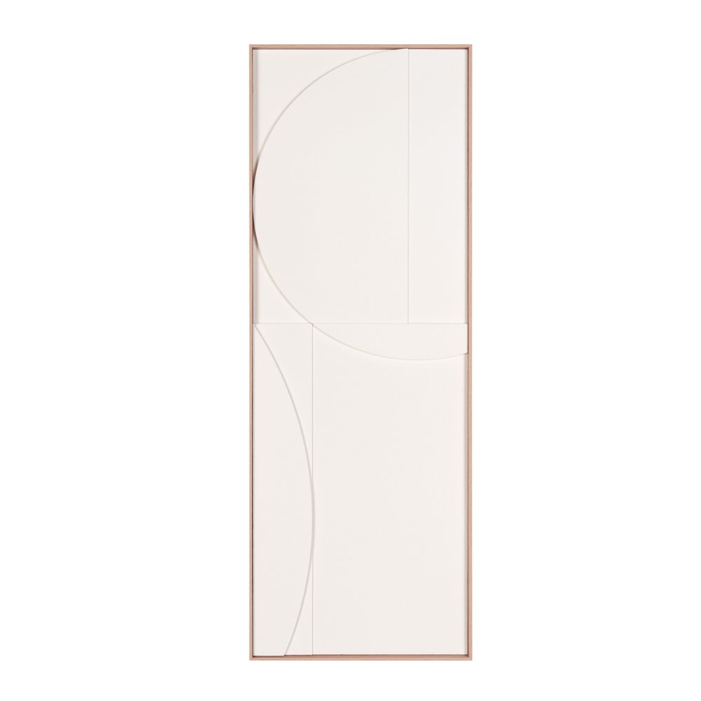 20" x 56" White Carved Modern 2 Shadowbox Wall Art