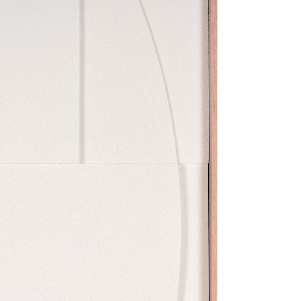 20" x 56" White Carved Modern 1 Shadowbox Wall Art