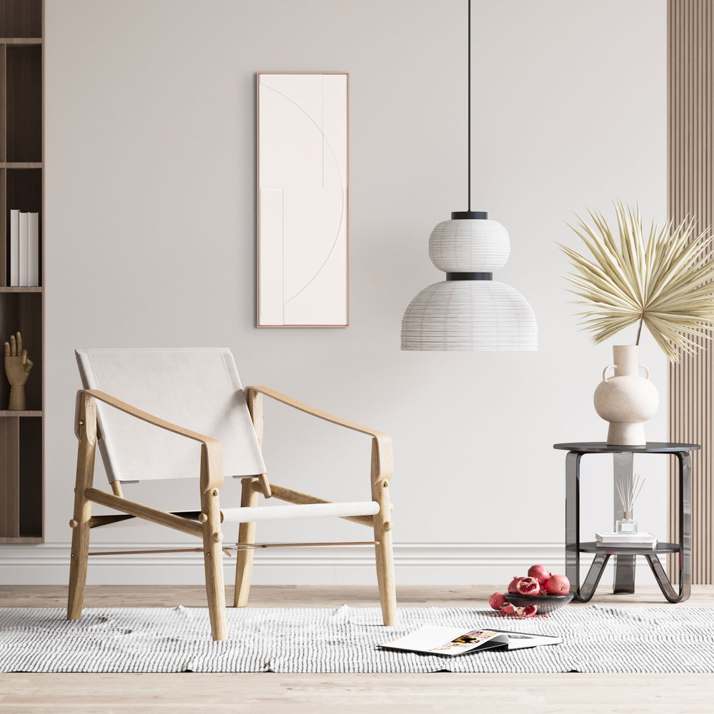 20" x 56" White Carved Modern 1 Shadowbox Wall Art