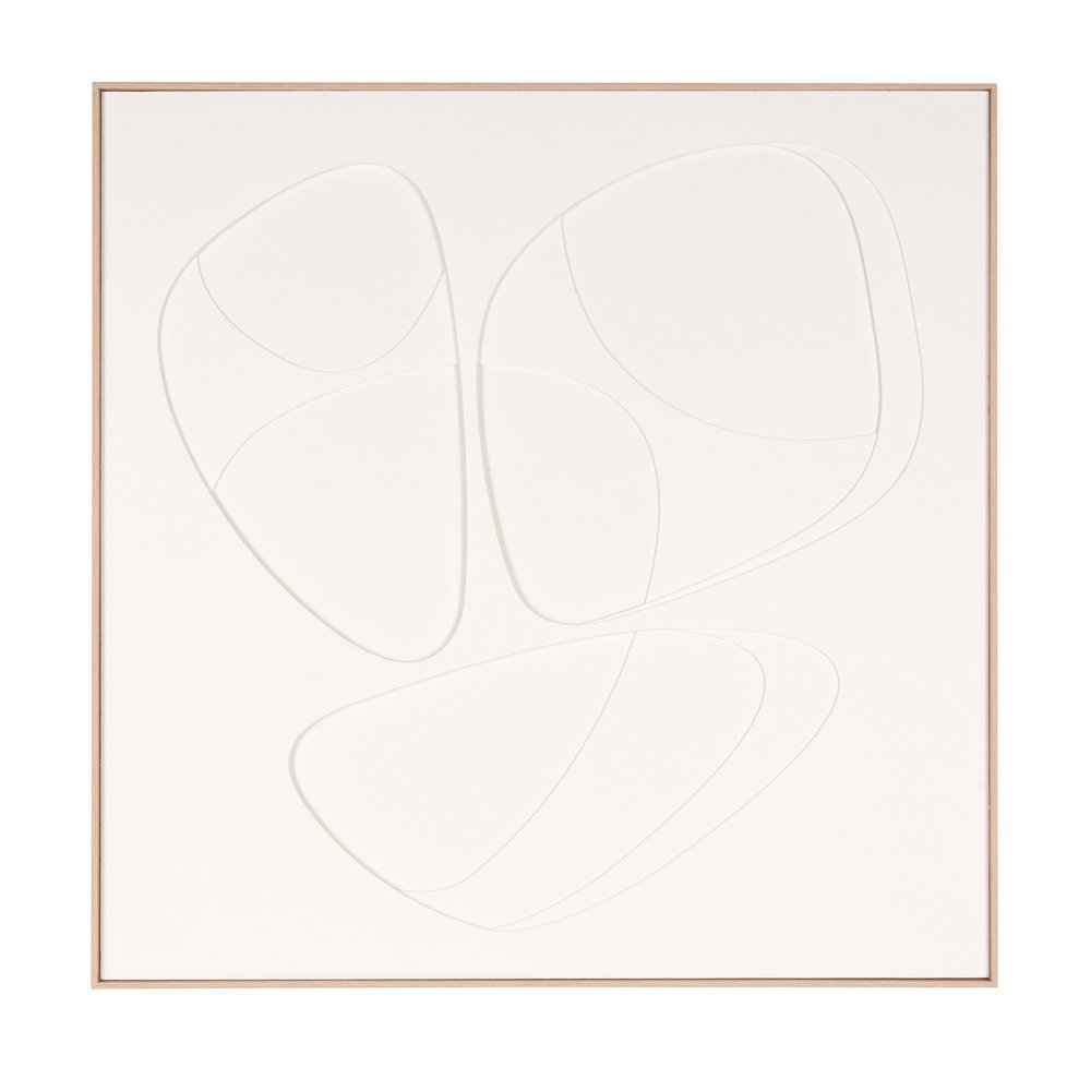 40" White Mid-Century Shadowbox Wall Art