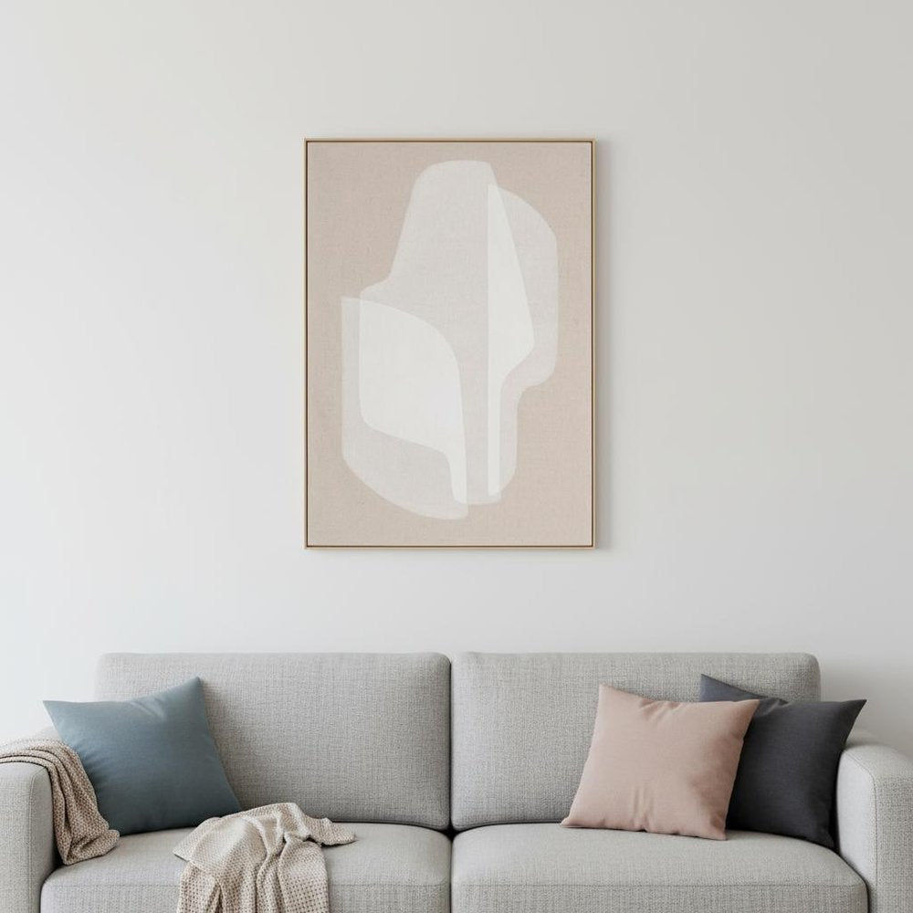 40" x 56" Beige and White "Blanchard" Wall Art