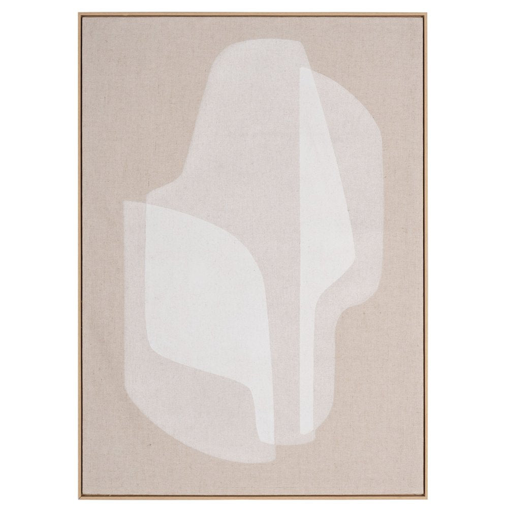 40" x 56" Beige and White "Blanchard" Wall Art