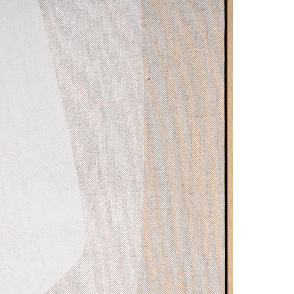 40" x 56" Beige and White "Mod" Wall Art