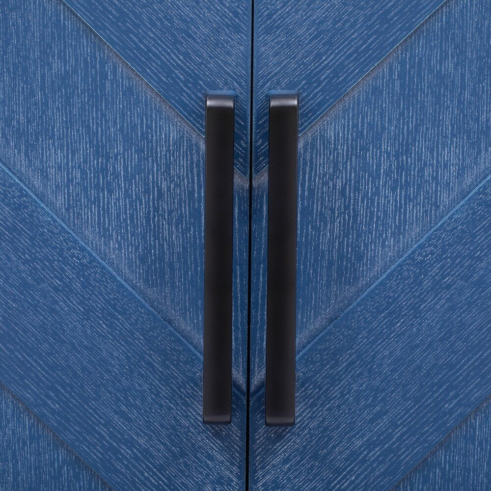 51" Blue Rolling Kitchen Island