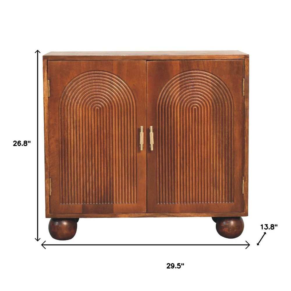 30" Wood Textured Arches Cabinet