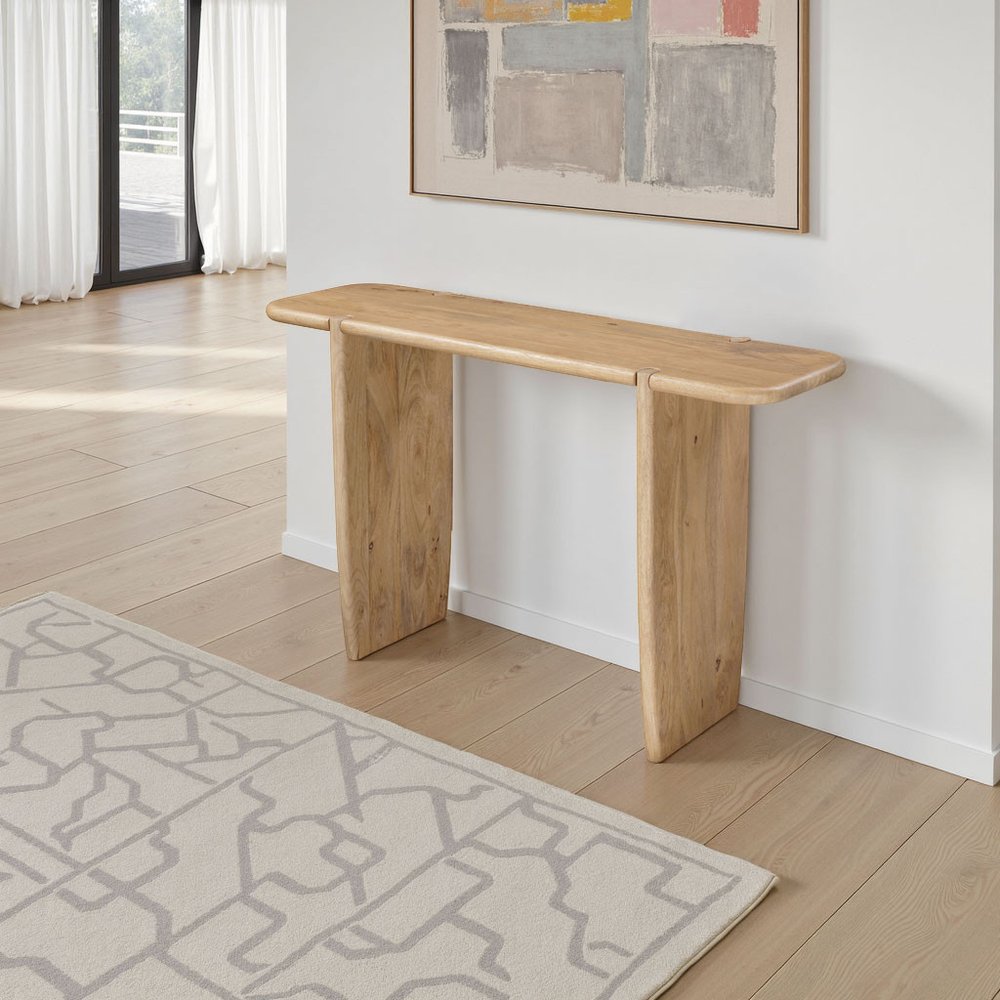52" Natural Simple Wood Console Table