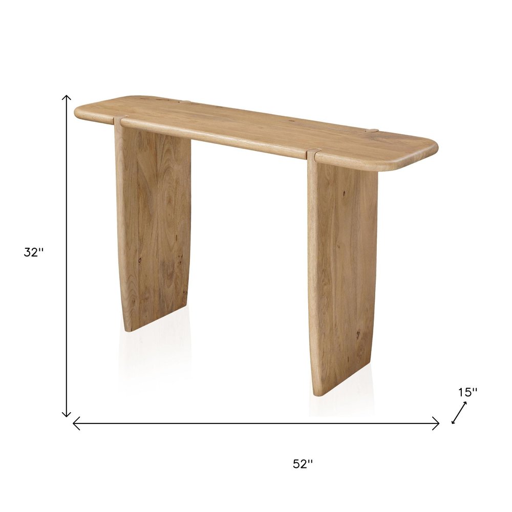 52" Natural Simple Wood Console Table