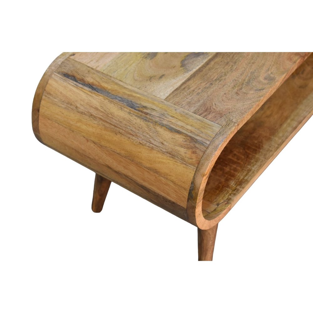 35" Oak Wood Oval Coffee Table