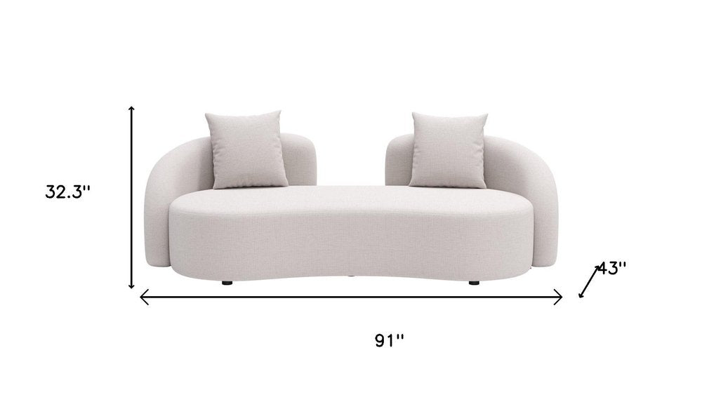 91" Beige Outdoor Modern Sofa