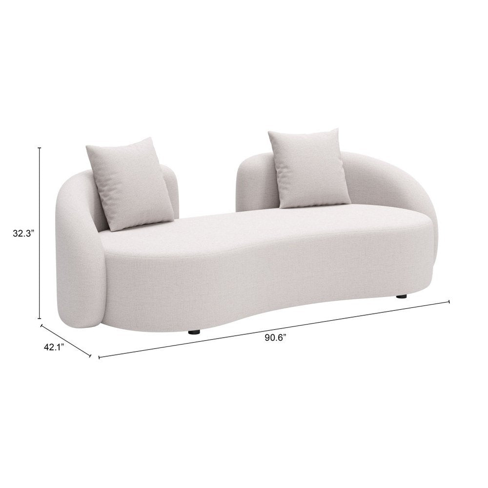 91" Beige Outdoor Modern Sofa