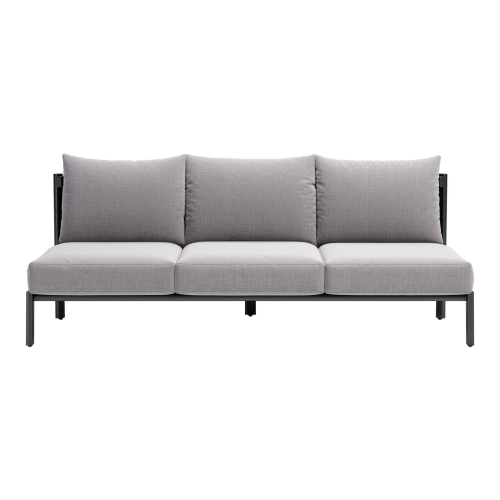 78" Gray Armless Outdoor Sofa