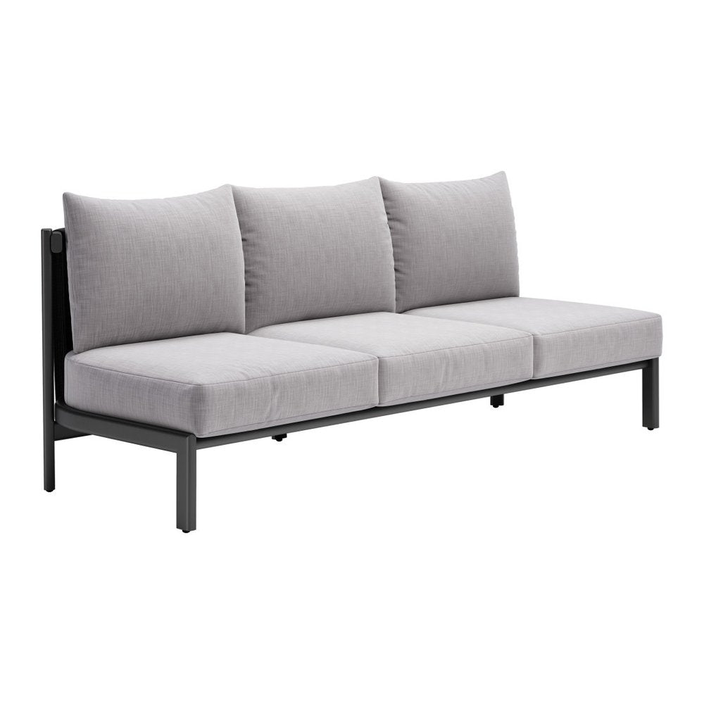 78" Gray Armless Outdoor Sofa