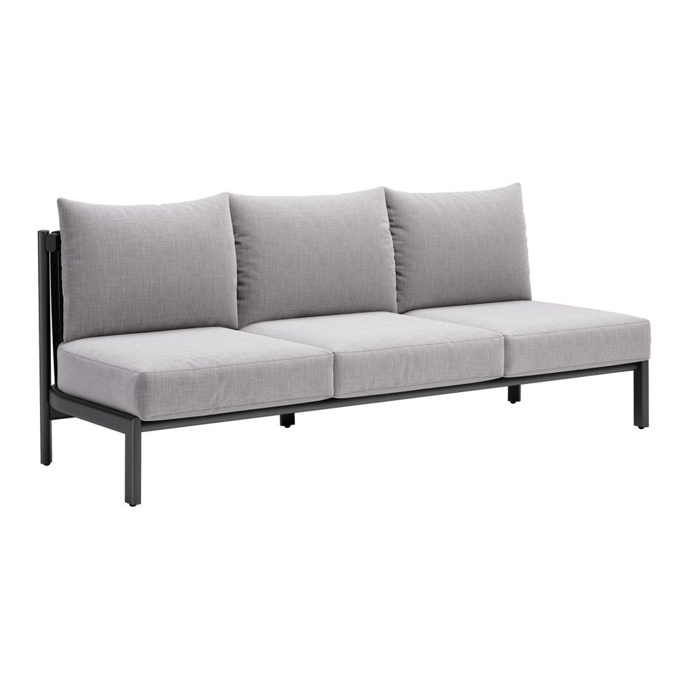 78" Gray Armless Outdoor Sofa