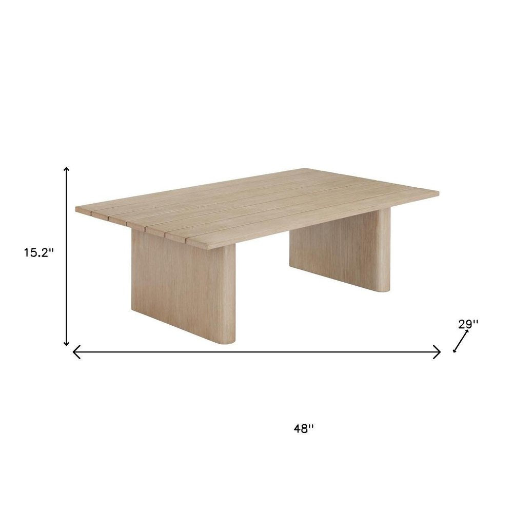 48" Natural Aluminum Outdoor Coffee Table