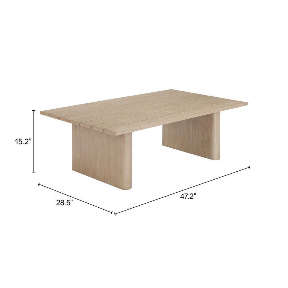 48" Natural Aluminum Outdoor Coffee Table