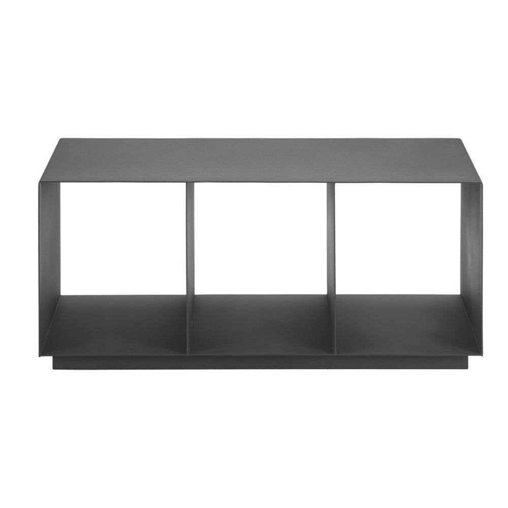 36" Charcoal Rectangle Outdoor Table with Storage