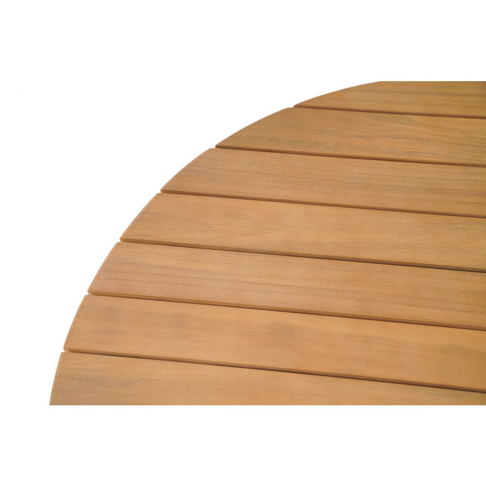 32" Natural Rounded Wood Outdoor Coffee Table