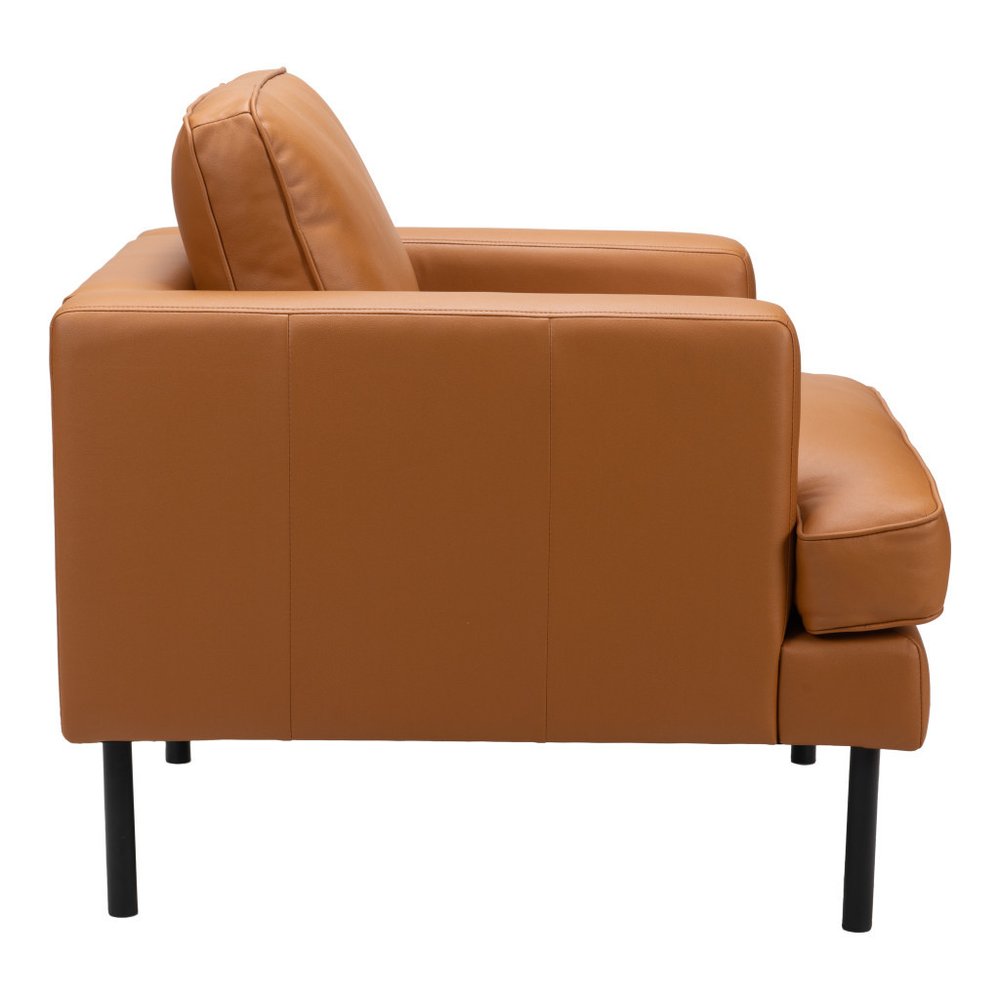 33" Faux Leather Track Arm Armchair