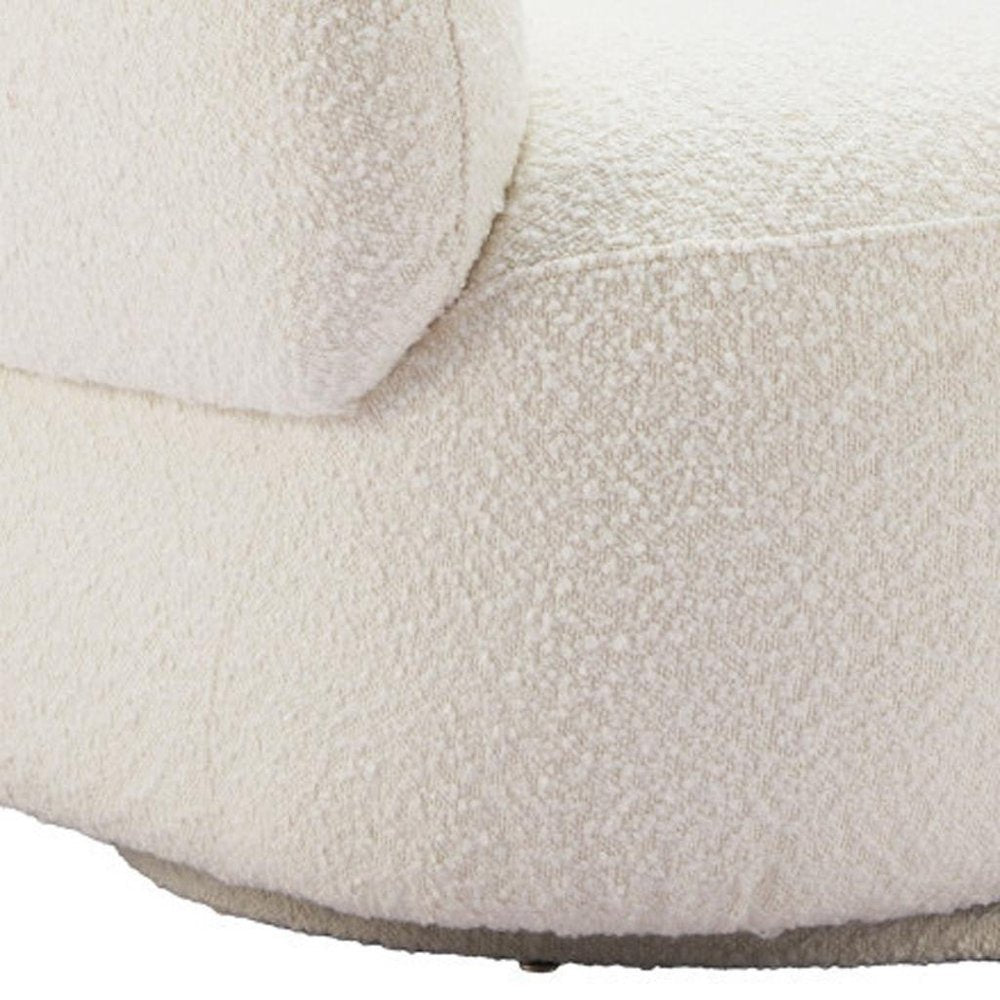 35" White Flared Arm Modern Swivel chair