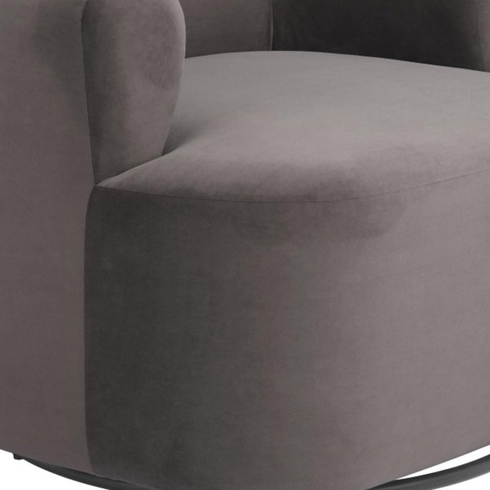 35" Gray Modern Swivel Barrel Chair