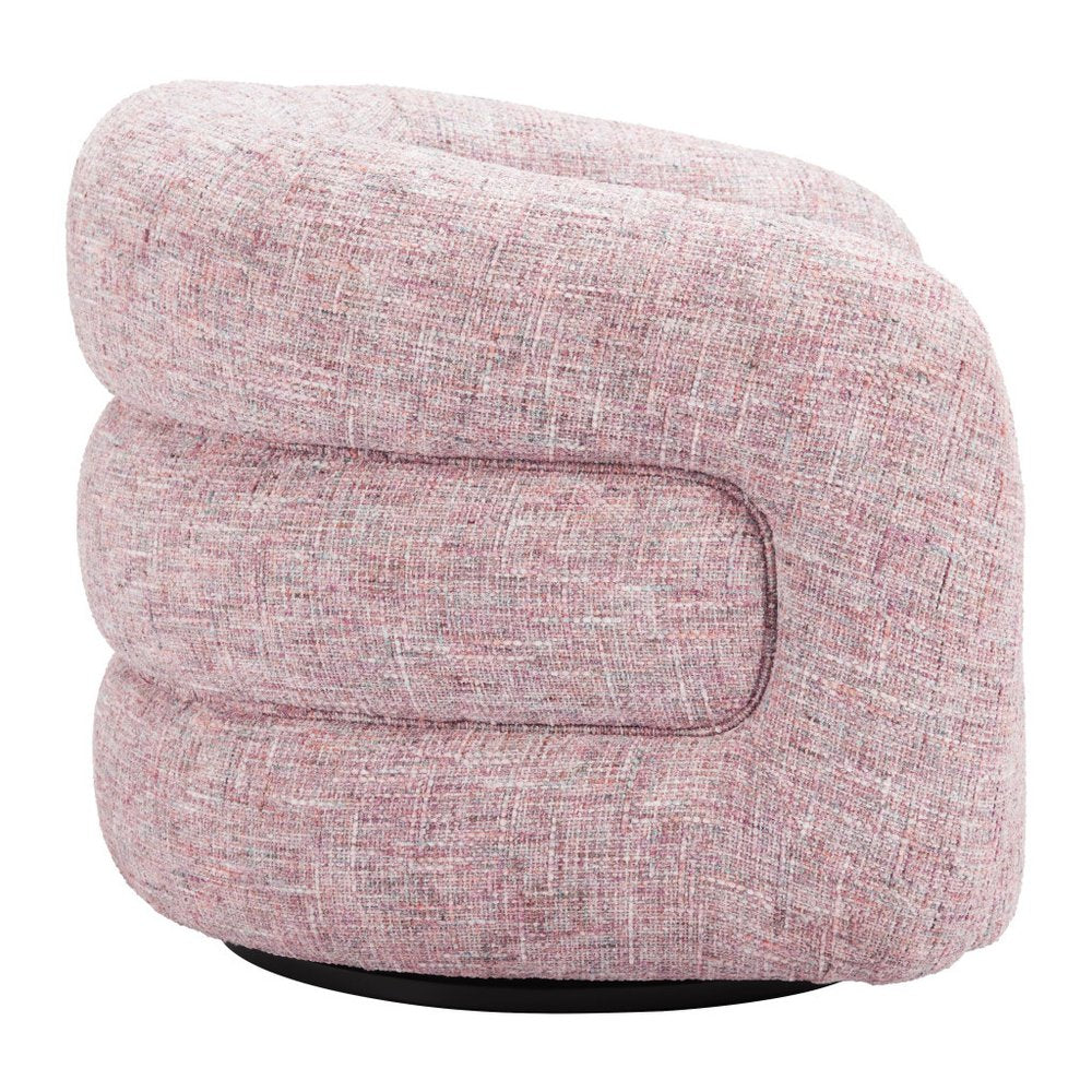 33" Pink Refine Swivel Barrel Chair